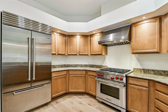 a view of a room that has a window in it