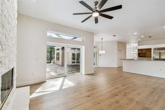 a view of indoor pool and sitting area