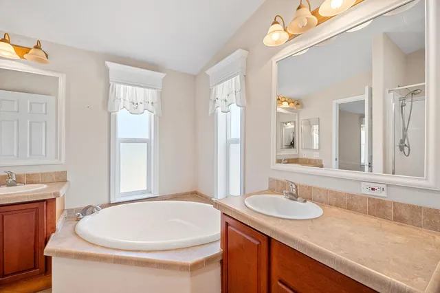 a view of a lake with mountains in the background