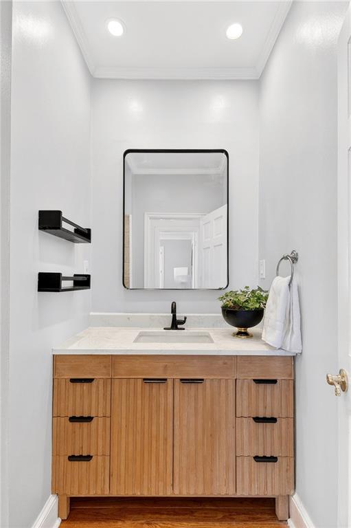 1197 Beech Valley Road Northeast Atlanta, GA 30306 - Photo 24 of 31 a bathroom with a sink and a mirror