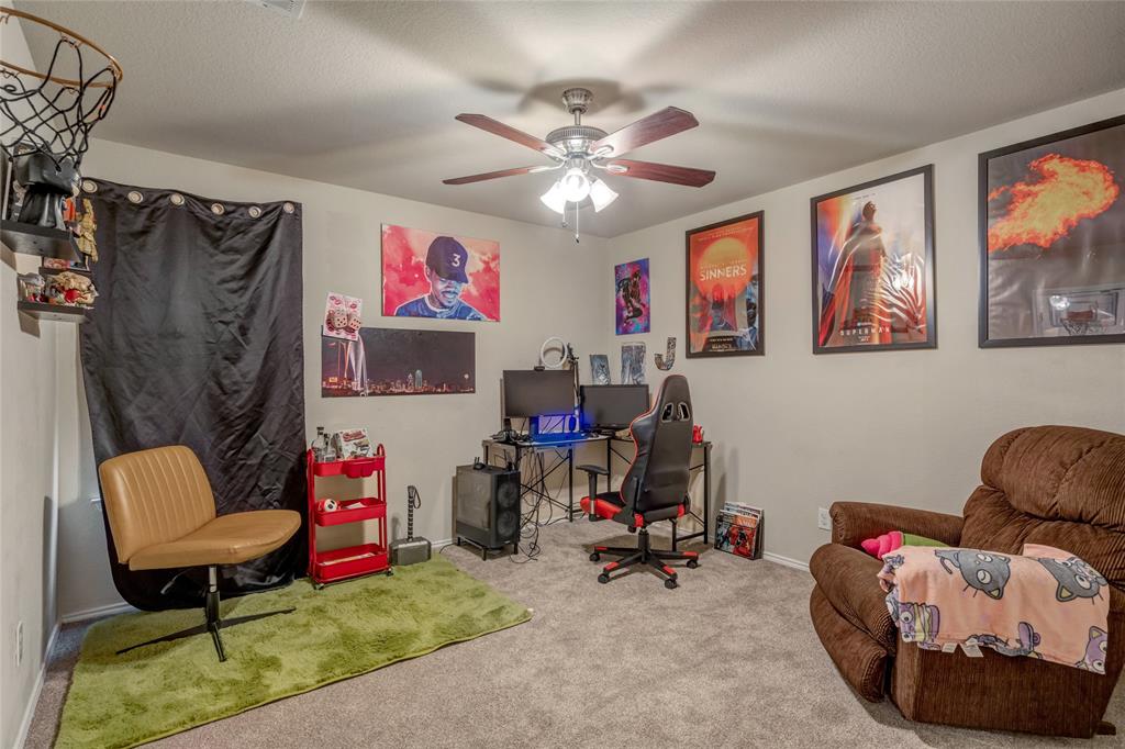 3216 Jetranger Road Fort Worth, TX 76053 - Photo 20 of 35 Home office with carpet flooring and ceiling fan