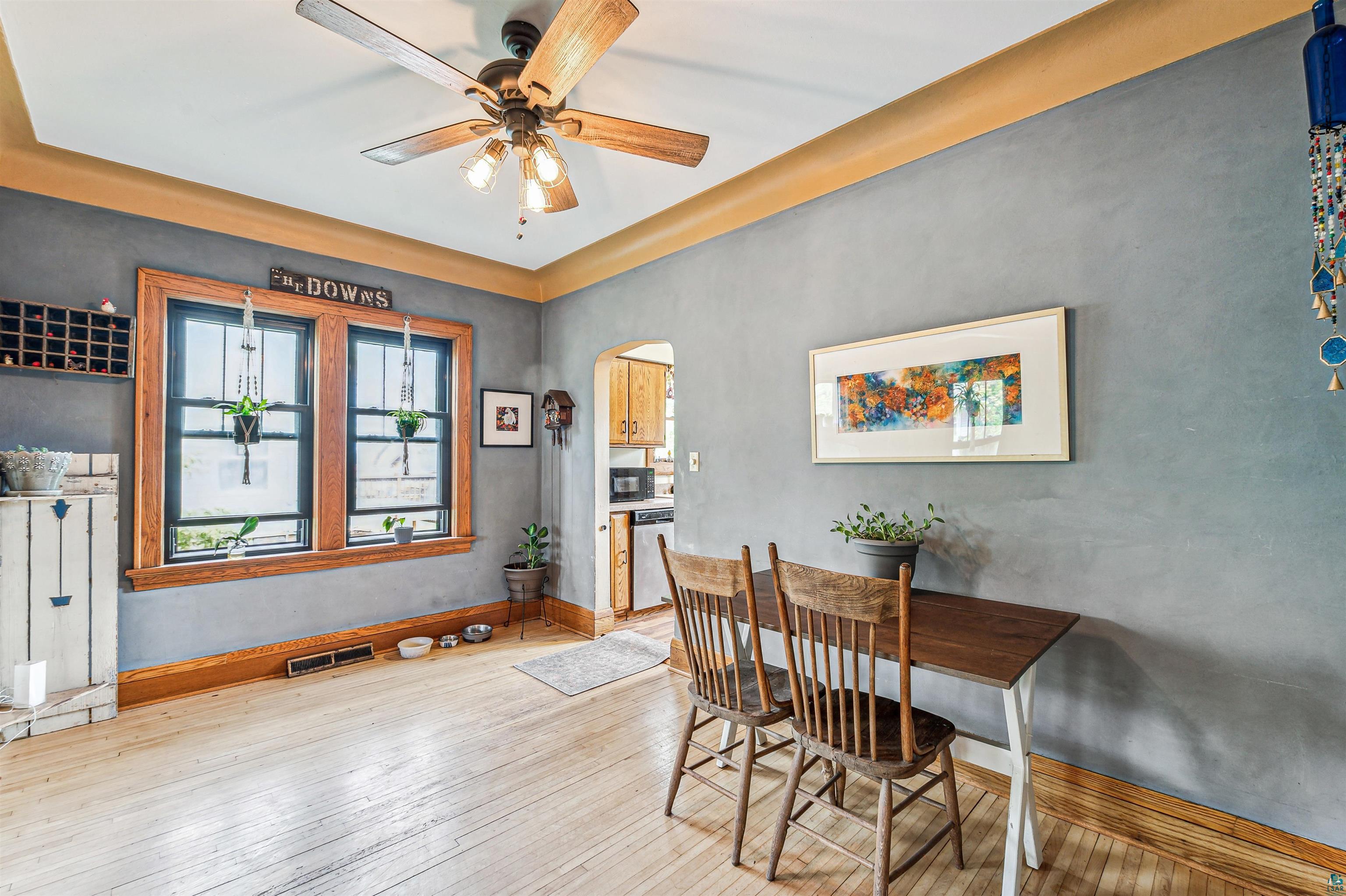 4516 Gladstone Street Duluth, MN 55804 - Photo 4 of 20 Dining area featuring hardwood / wood-style floors and ceiling fan