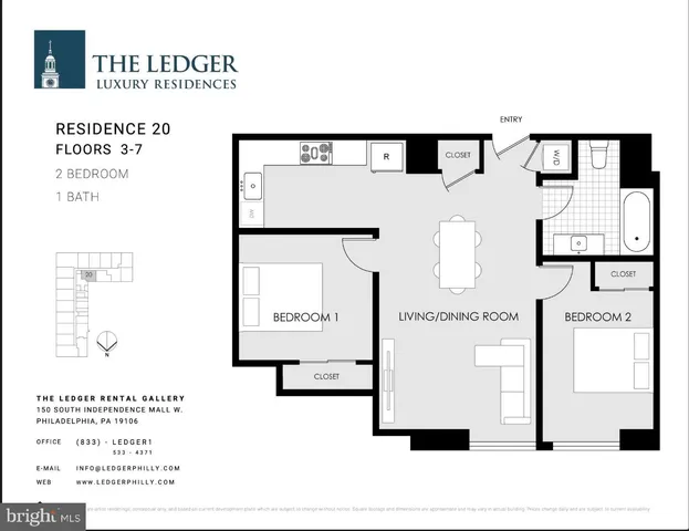 $2,450 | 150 South Independence Mall West, Unit 720, Philadelphia, PA 19106