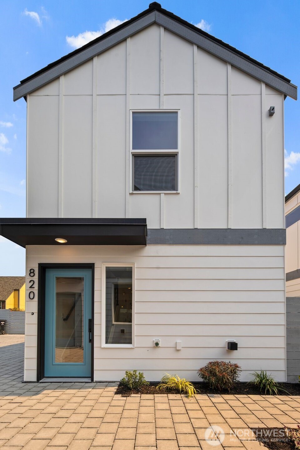 a front view of a house with entryway