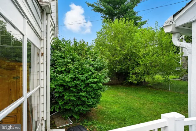 a view of a backyard with plants