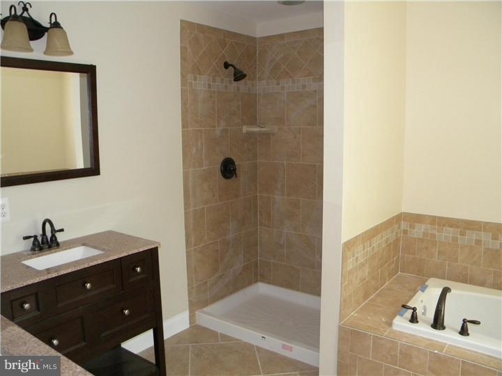 128 Cranbury Road Princeton Junction, NJ 08550 - Photo 22 of 25 a bathroom with a sink mirror and shower