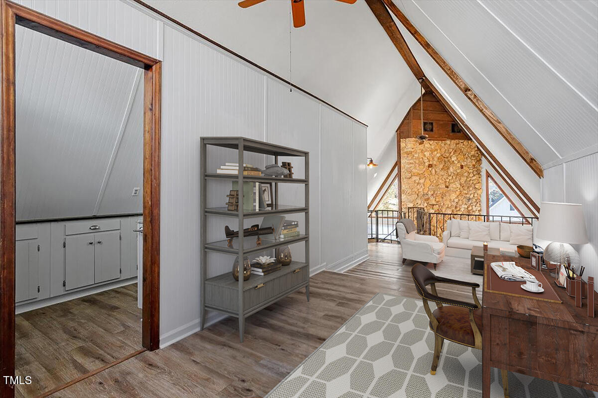5707 Old Stage Road Raleigh, NC 27603 - Photo 20 of 50 workspace with wooden floor and windows