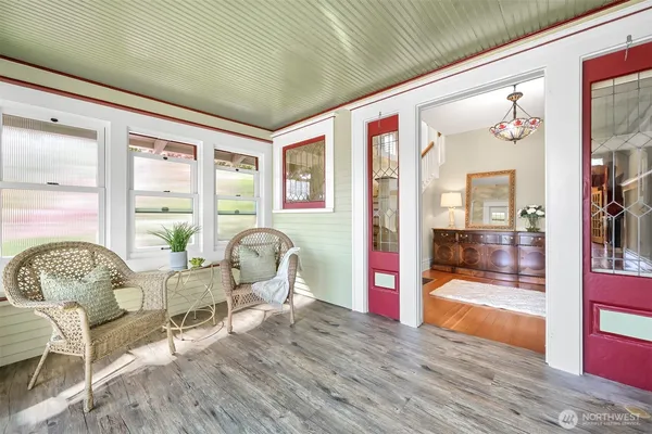 a living room with furniture