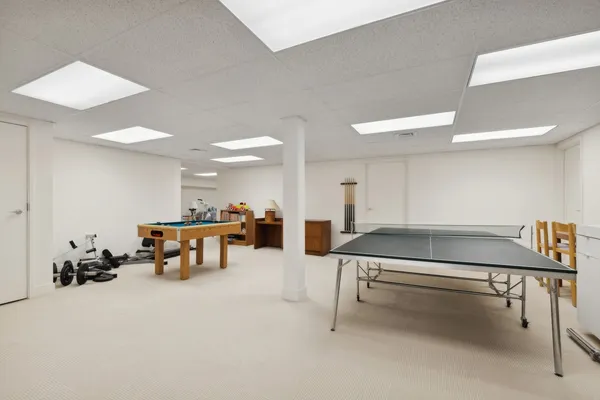 a room with furniture and a table