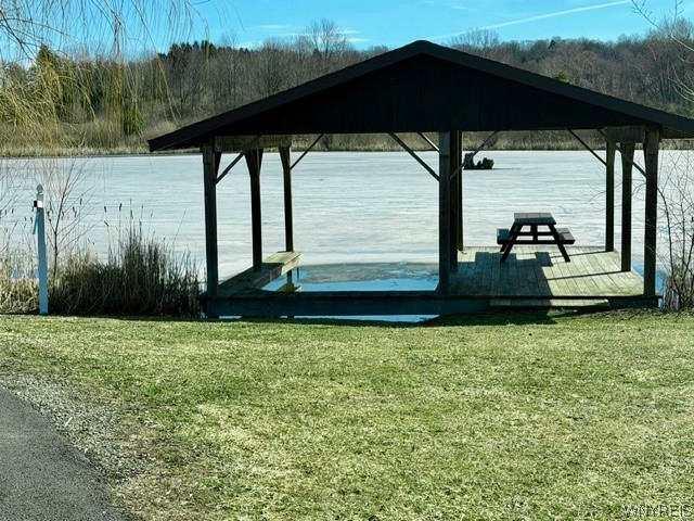 March 2026 - Dock area of 4-acre stocked pond