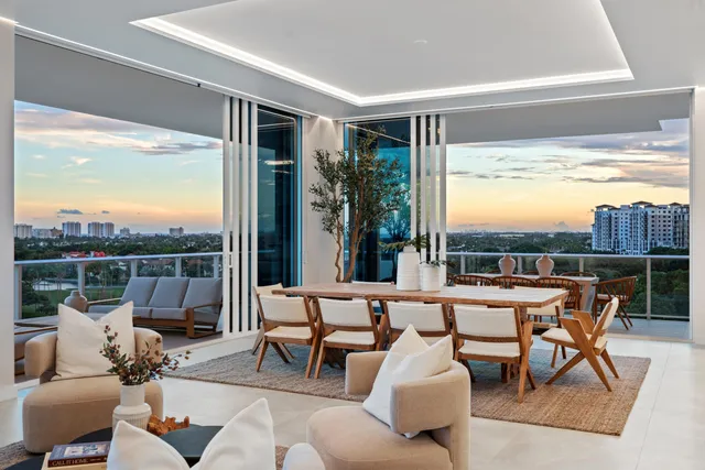 a outdoor space with furniture and outdoor view