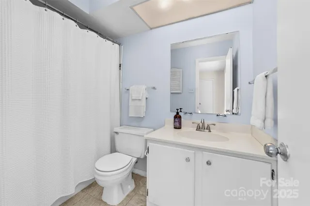 a bathroom with a sink toilet and mirror