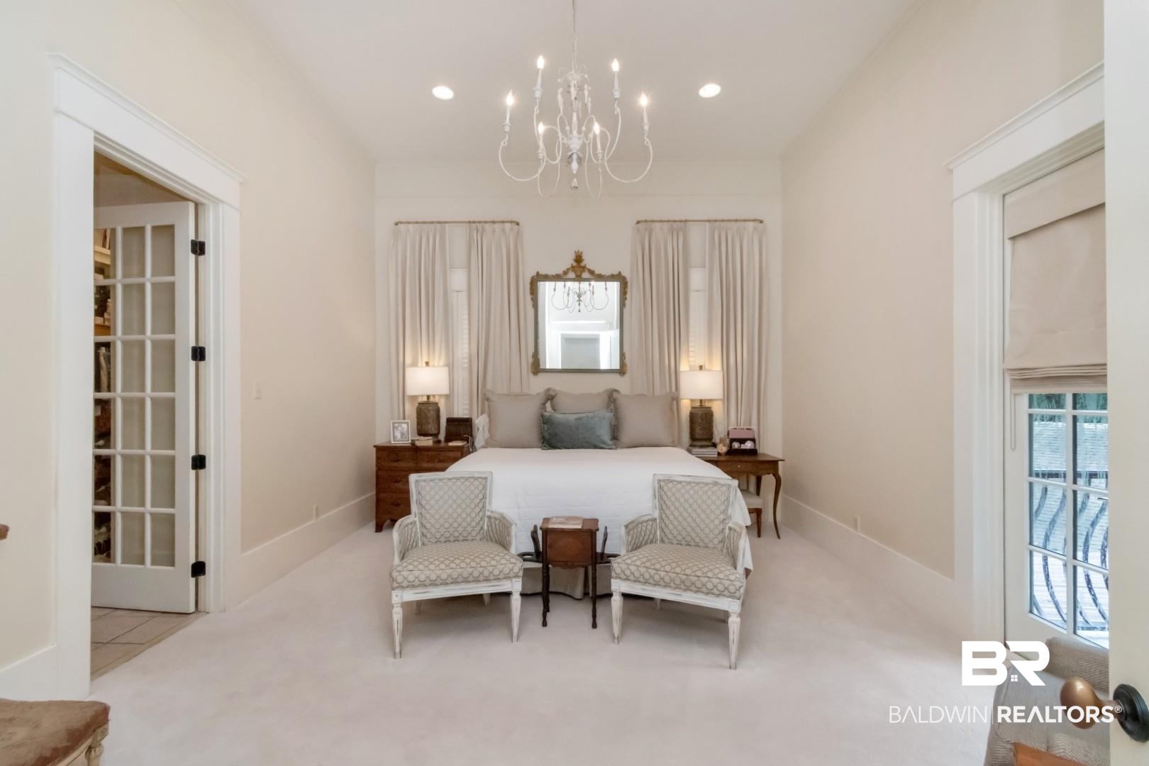 4810 Mums Court Mobile, AL 36608 - Photo 21 of 50 Carpeted bedroom with recessed lighting and a chandelier