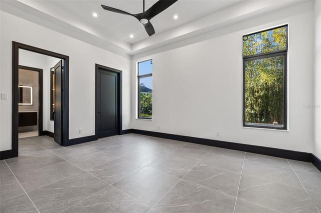 a room with furniture and a shower