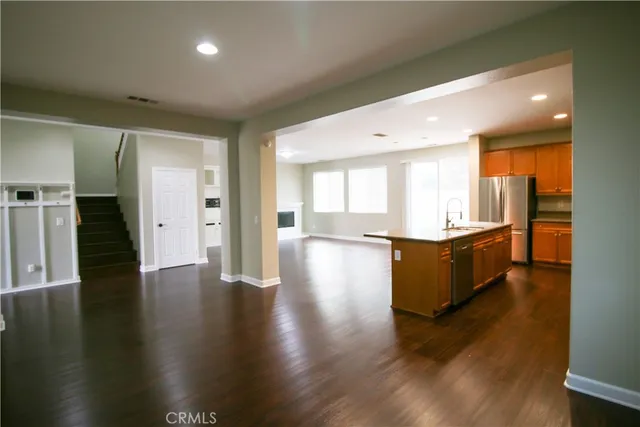 a big room with wooden floors