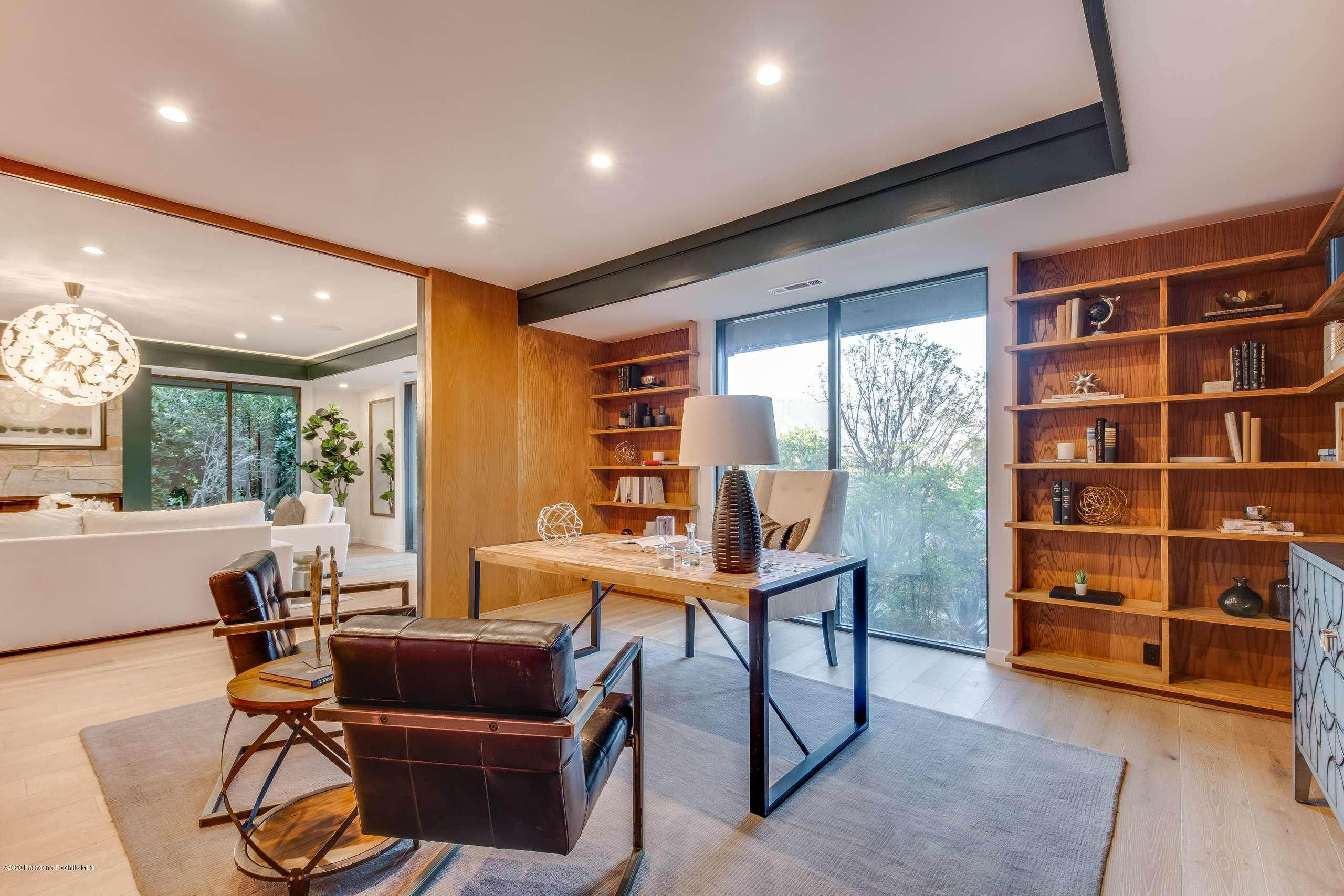 1335 Carnarvon Drive Pasadena, CA 91103 - Photo 11 of 52 a work room with furniture and a floor to ceiling window