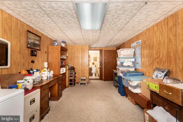 a car parked in a garage