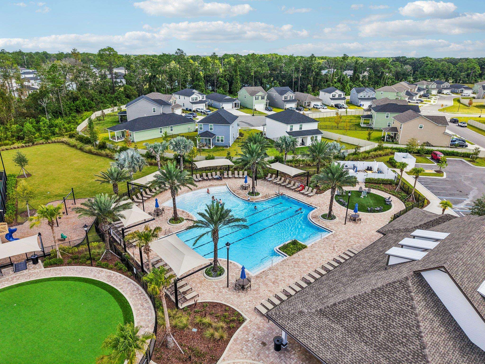 75 Pinzon Place St. Augustine, FL 32095 - Photo 44 of 51 an aerial view of residential houses with outdoor space and swimming pool