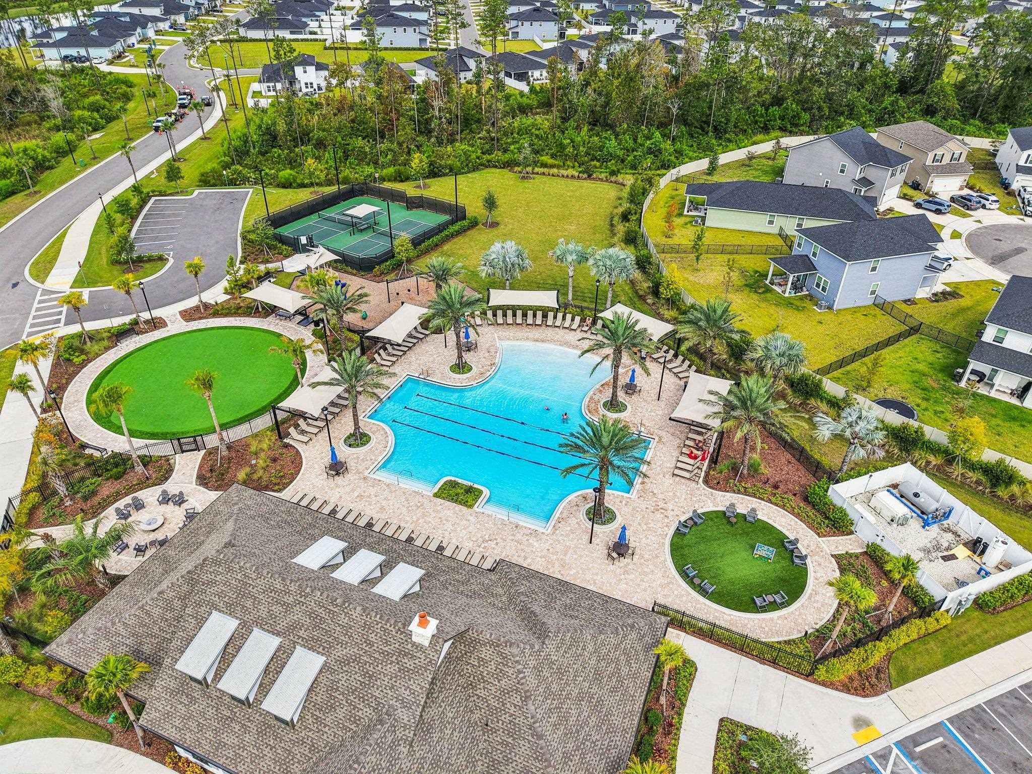 75 Pinzon Place St. Augustine, FL 32095 - Photo 50 of 51 an aerial view of a house with outdoor space and a swimming pool