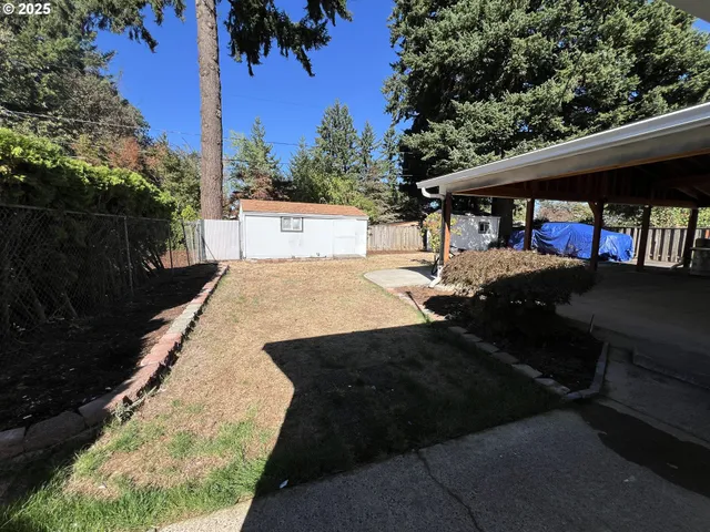 a view of a backyard