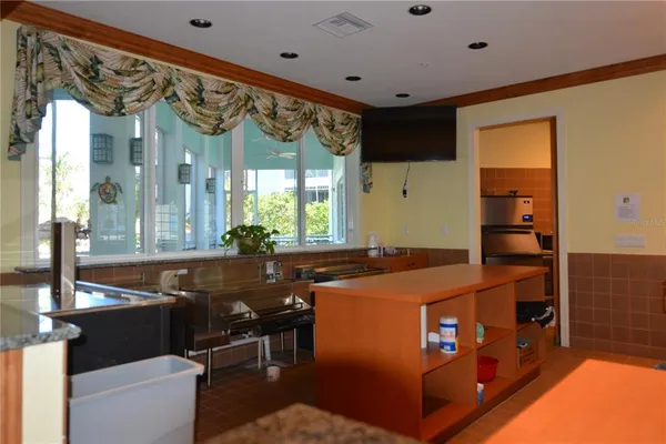 a view of a swimming pool with a garden