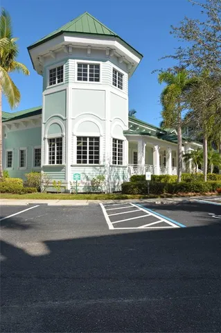 a view of a lake with a city
