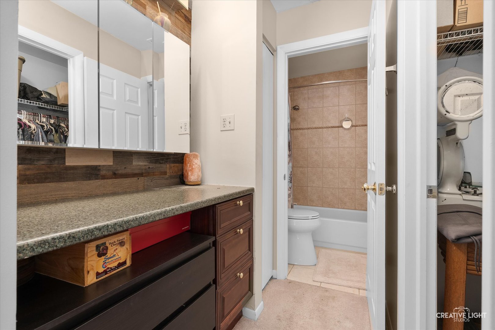 1703 Lakecliffe Drive, Unit D Wheaton, IL 60189 - Photo 12 of 20 a view of bathroom with a sink and mirror