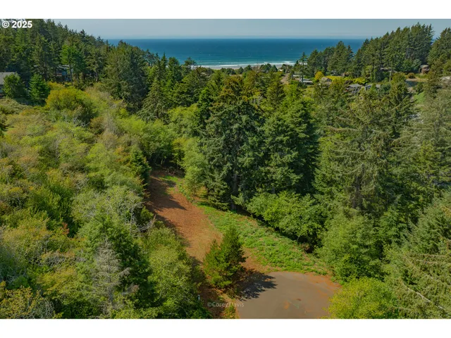 a view of a yard and an ocean