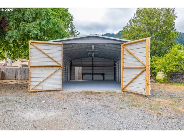 a bathroom with a sink and a yard