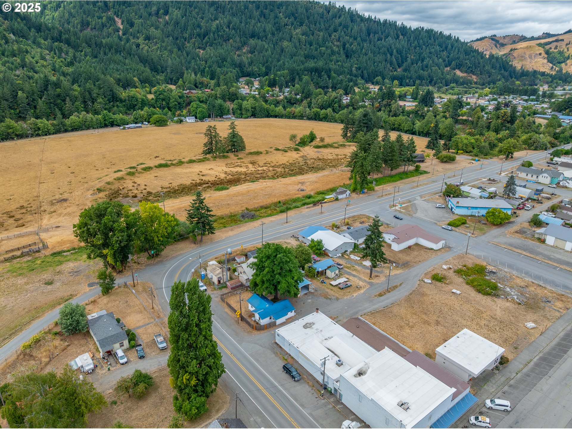 141 Poplar Street Powers, OR 97466 - Photo 33 of 37 an aerial view of a house with a yard