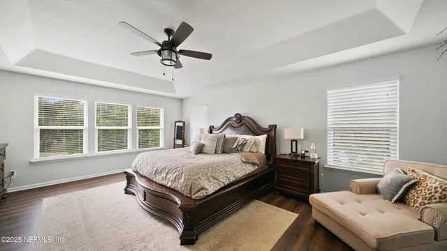 a workspace with furniture and a window