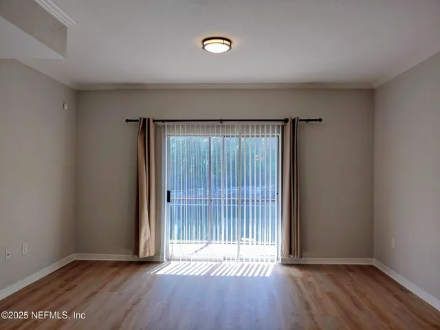 a view of a balcony with a swing
