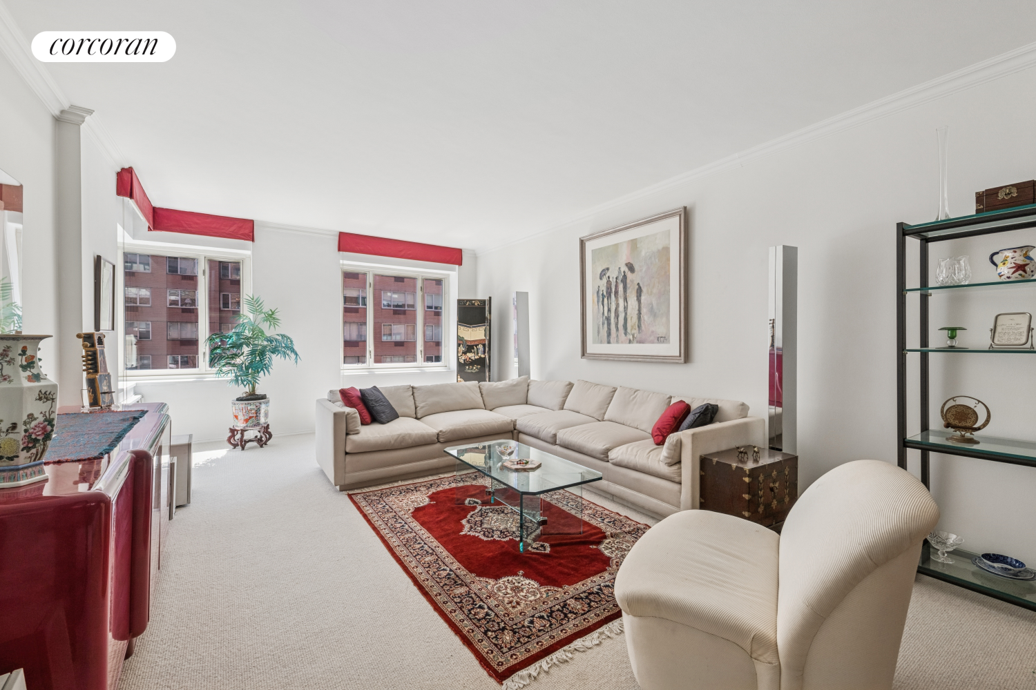 a living room with furniture and a couch