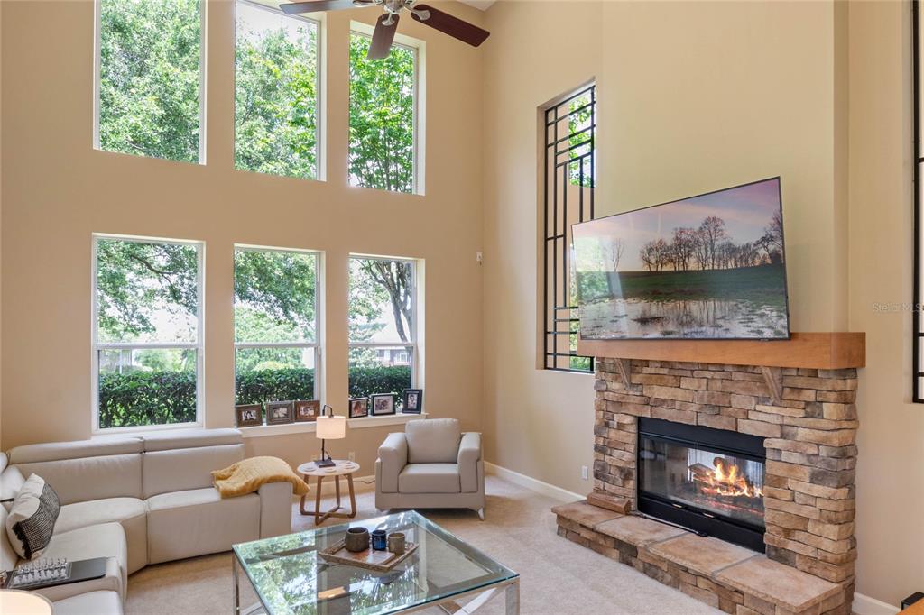 16940 Apopka Springs Boulevard Montverde, FL 34756 - Photo 13 of 36 a living room with furniture a window and a fireplace