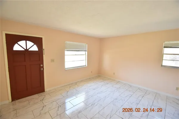 an empty room with a window