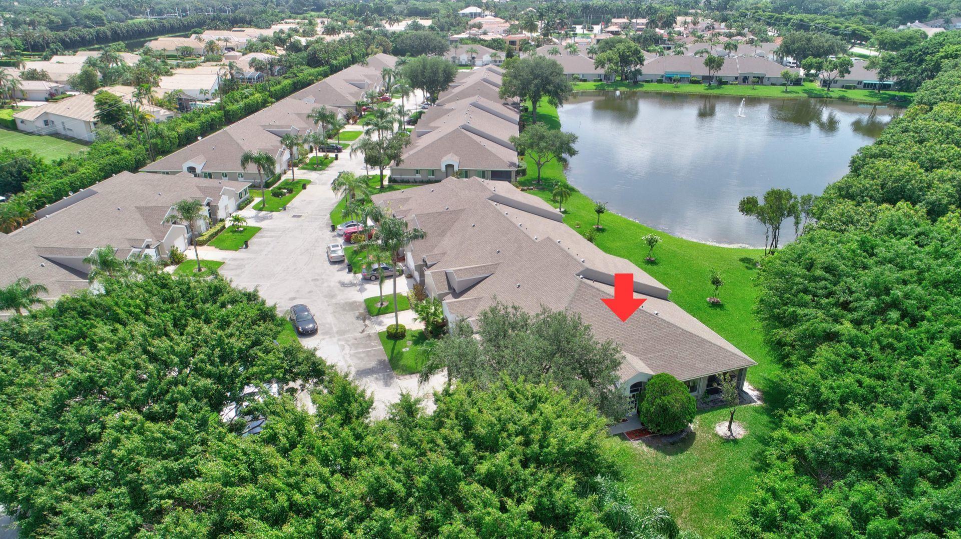 9238 Vineland Court, Unit G Boca Raton, FL 33496 - Photo 34 of 42 an aerial view of residential house with outdoor space and lake view