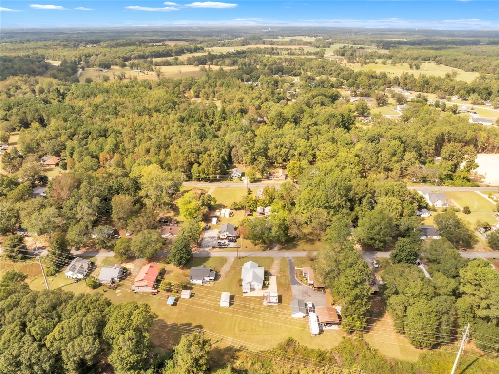 121 Ellison Street Belton, SC 29627 - Photo 29 of 30 An expansive aerial view showcases a residential area nestled amidst a lush, verdant landscape.