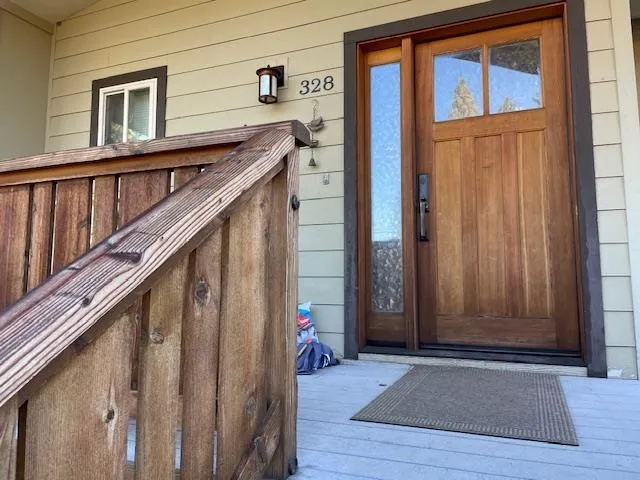 a view of front door of house