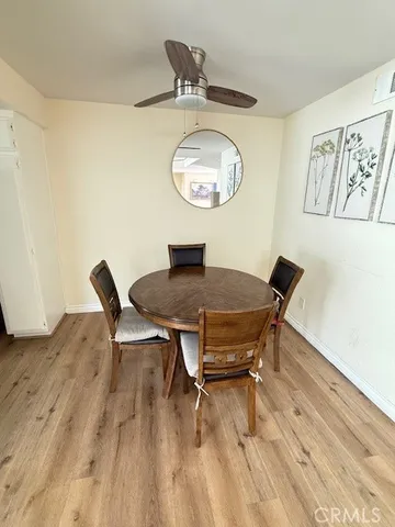 a workspace with furniture and a table