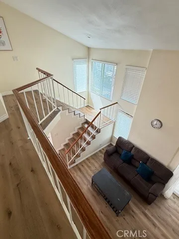 a view of balcony with furniture