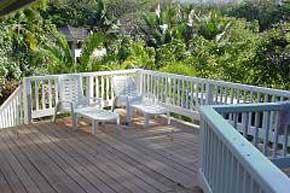 7243 Alamoo Road Hanalei, HI 96714 - Photo 9 of 12 a view of deck with wooden floor and outdoor seating