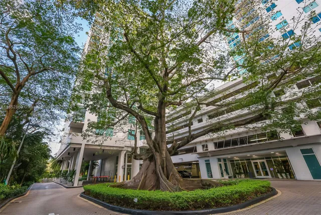 a view of a city with tall buildings