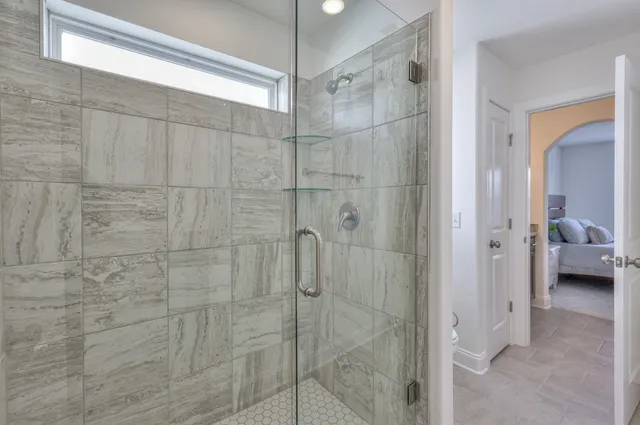 a bathroom with a shower