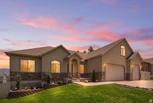 1252 Skyline Road Saratoga Springs, UT 84045 - Photo 3 of 51 Contemporary stucco exterior with stone accents