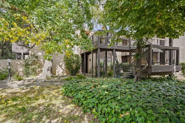 front view of a house with a tree