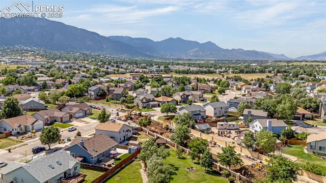 a view of city and mountain