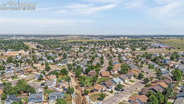 an aerial view of a city