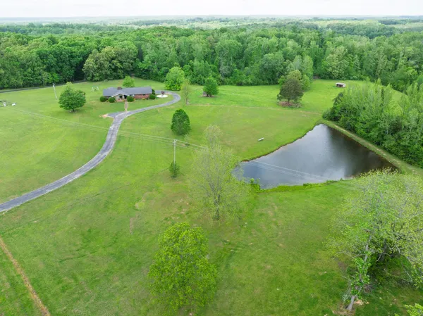 a view of a golf course with a garden