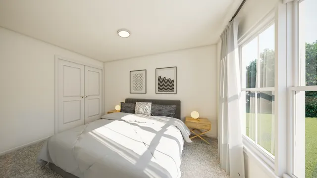 a bathroom with a double vanity sink and mirror