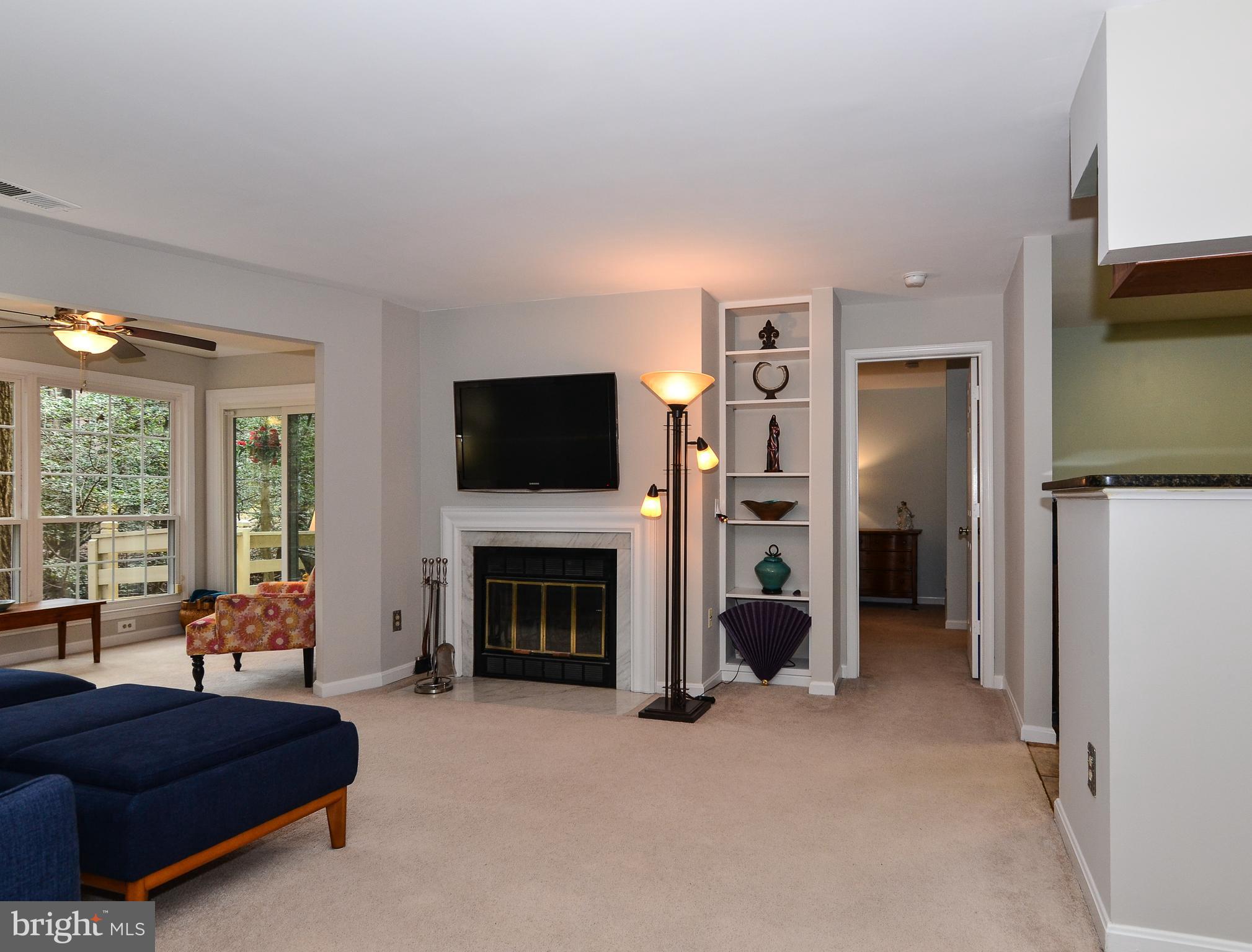 2217 Lovedale Lane, Unit C Reston, VA 20191 - Photo 6 of 37 Open Airy Living Room & Wood Burning Fireplace